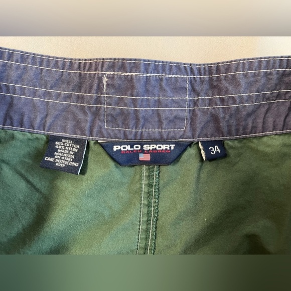 Vintage Polo Sport Ralph Lauren Swim Trunks Men’s Sz 34 Dark Green‎ - Picture 5 of 6